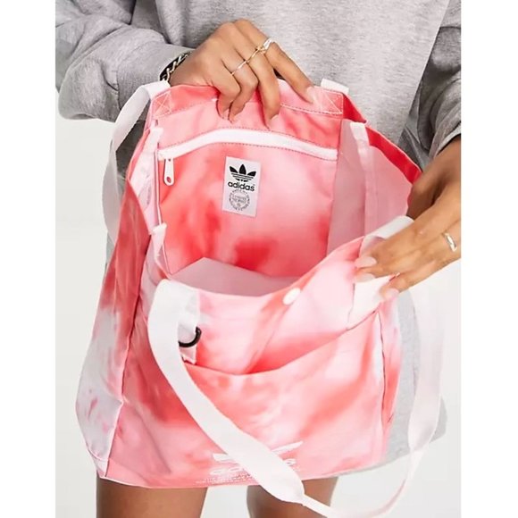 adidas Originals Simple Red & White Tie Dye Tote Bag - Picture 5 of 12
